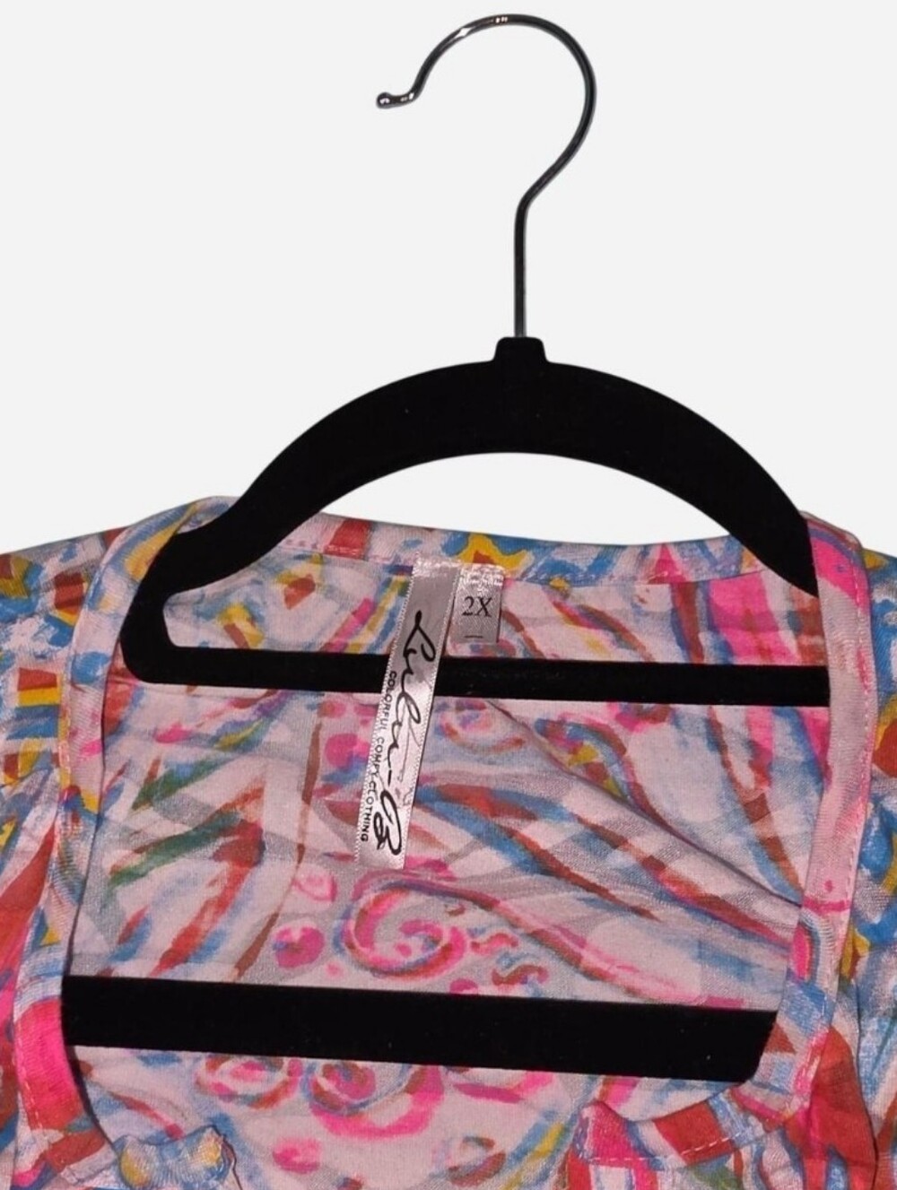Multi Color Patterned Tunic Top - Picture 2 of 4
